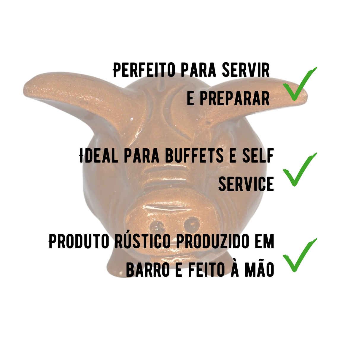 Tigela Porco Barro Pequeno 750ml - A Gourmet