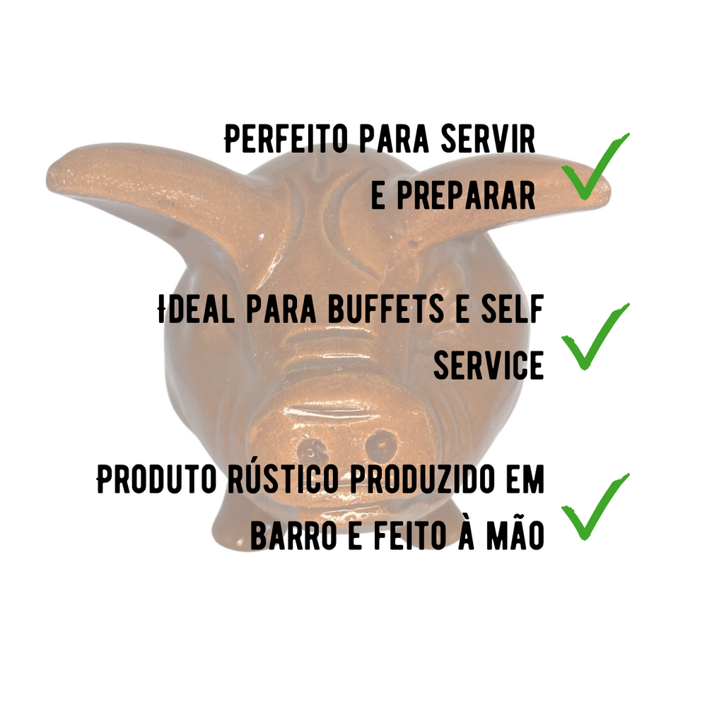 Tigela Porco Barro Pequeno 750ml - A Gourmet