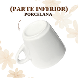 Xicara porcelana pires redondo pinus