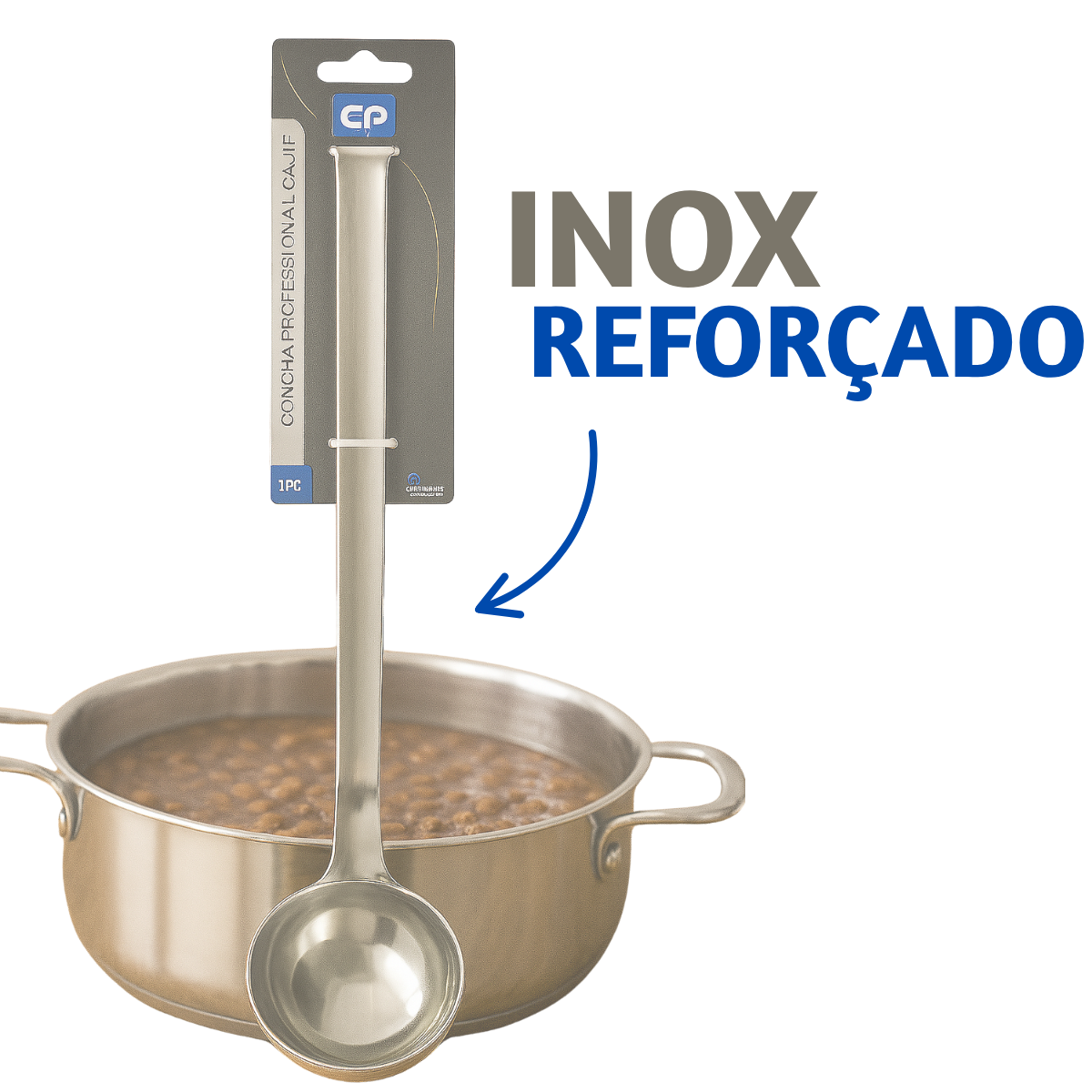Concha Profissional 38cm Inox Com Gancho