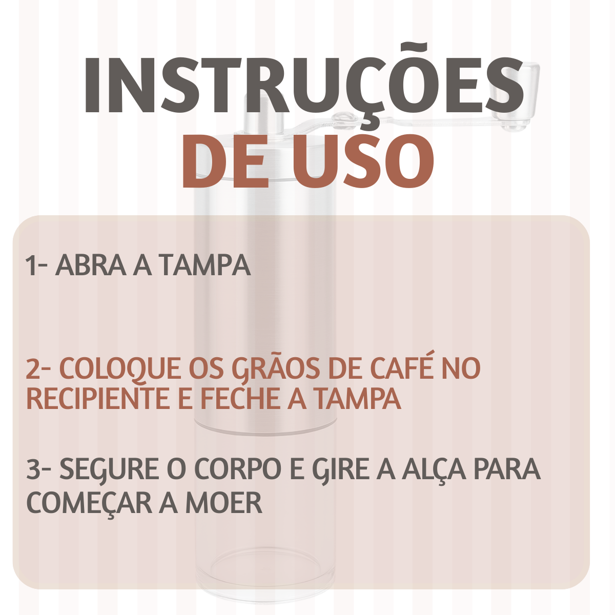 Moedor manual café Ajustável