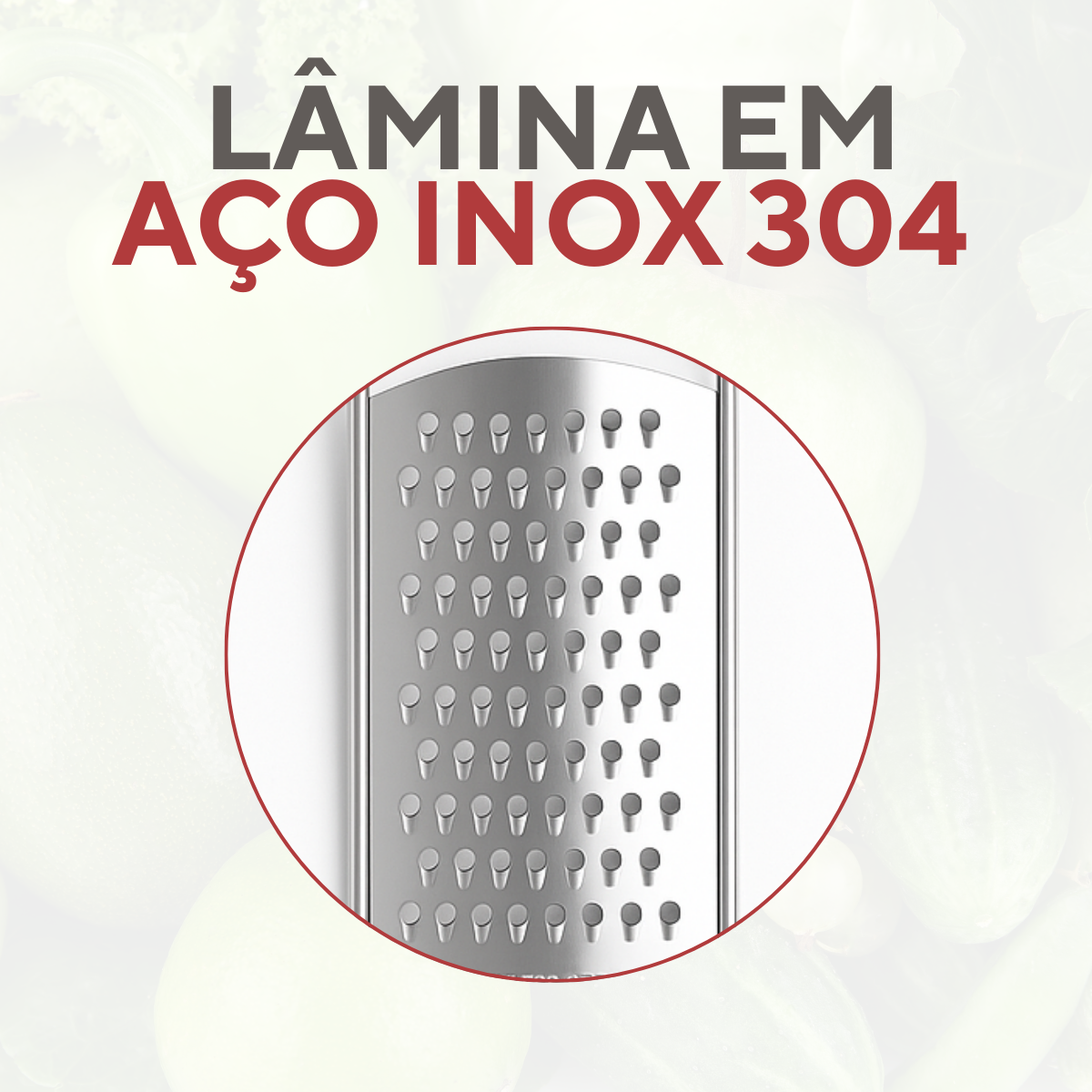 Ralador alimentos 1 face aço inox