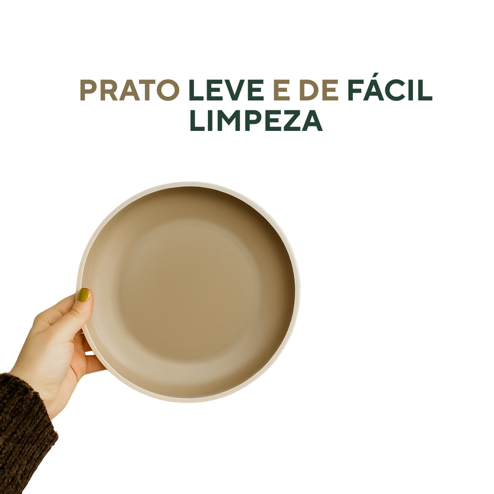 Prato Sobremesa Melamina Bege Rojemac Pratos de Sobremesa