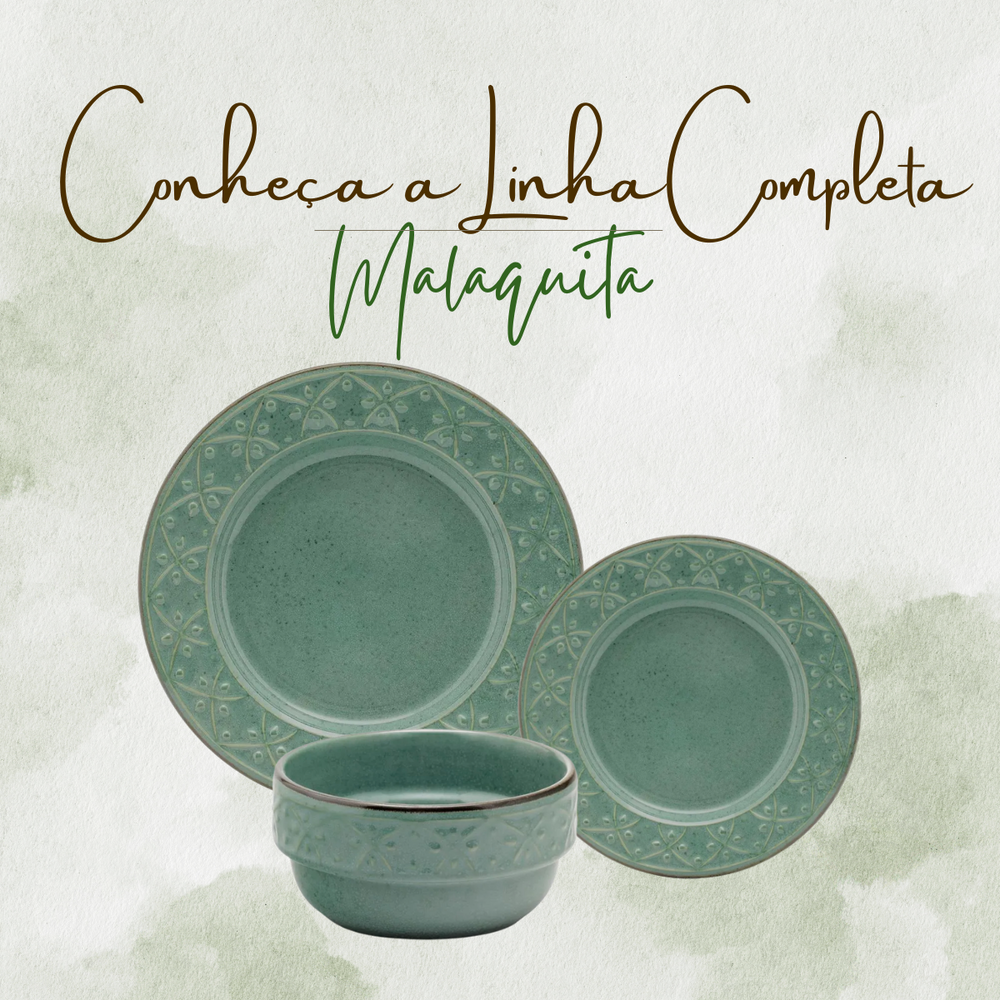 Prato Raso Malaquita 26cm Cerâmica - A Gourmet