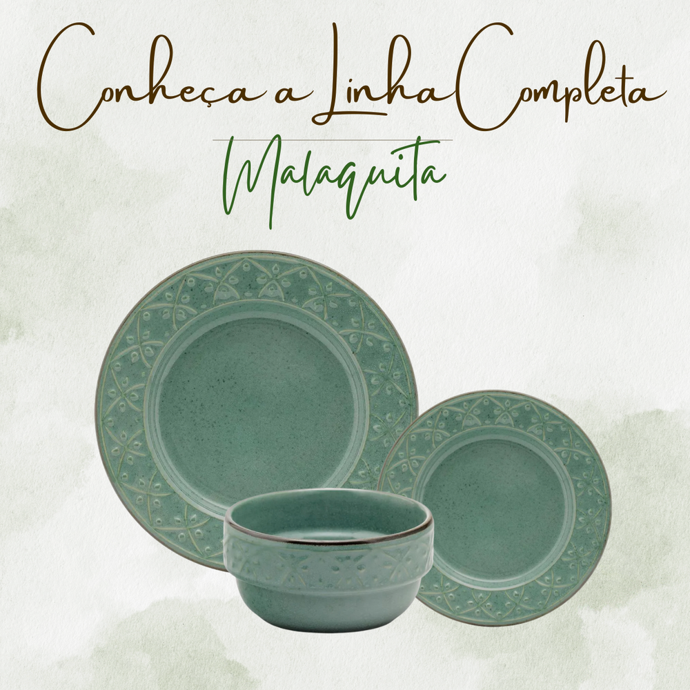 Prato Sobremesa Malaquita Cerâmica 20cm - A Gourmet