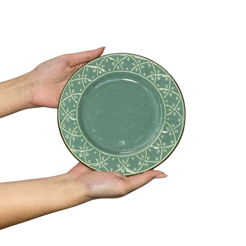 Prato Sobremesa Malaquita Cerâmica 20cm - A Gourmet