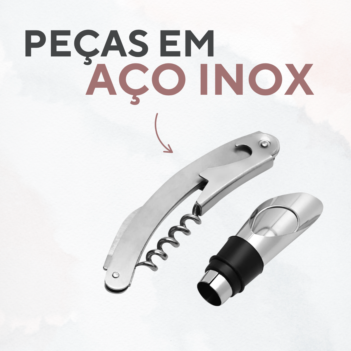 Jogo Vinho 2 Peças C/Estojo
