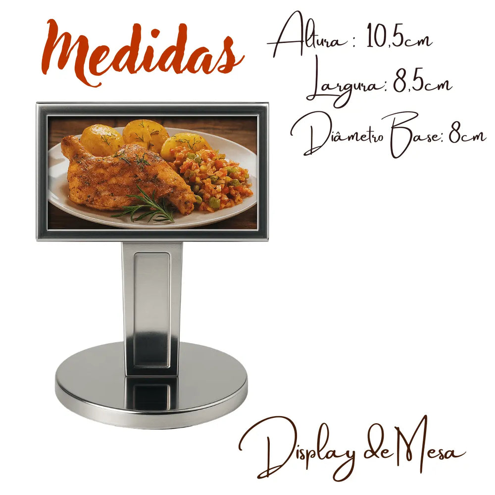 Display de Mesa Aço Inox Alissan