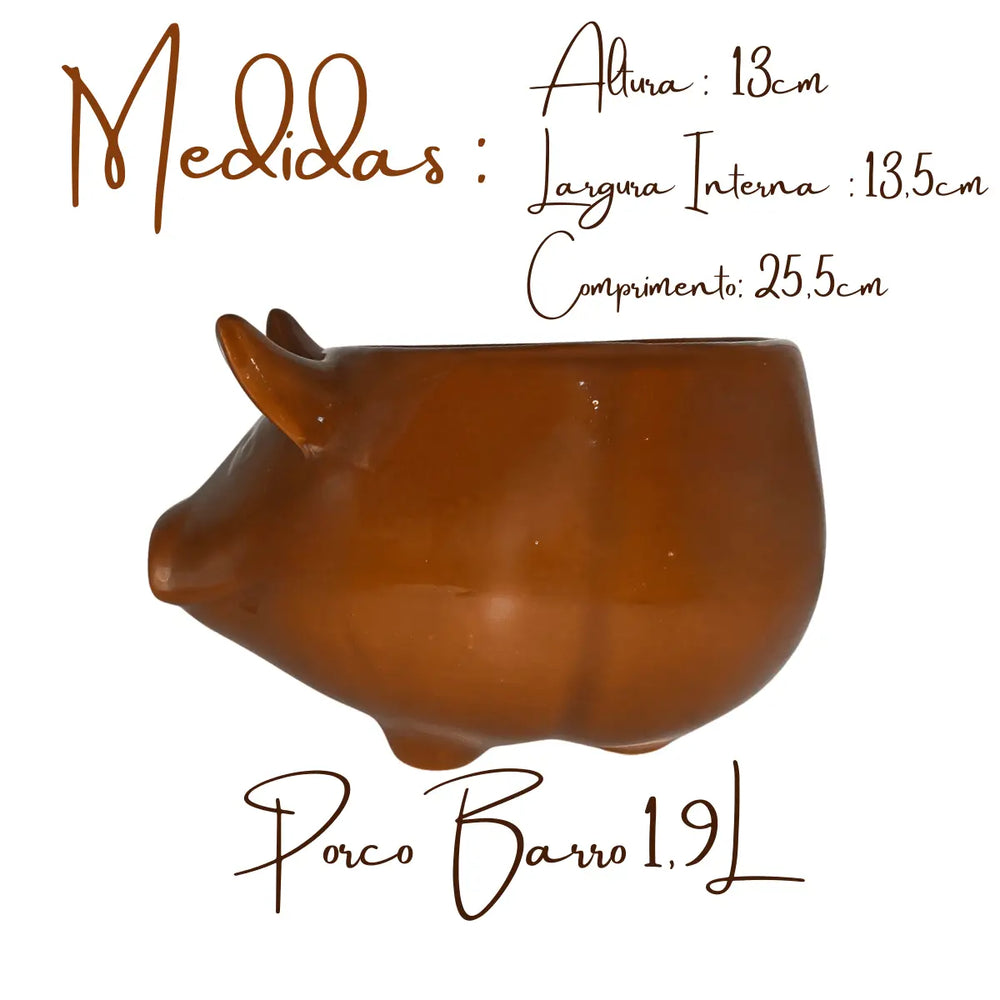 Tigela Porco Barro 1,9L Motta