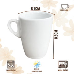 Xicara Porcelana 150ml Pires Coração Madeira