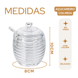 Açucareiro Colmeia C/Colher Vidro