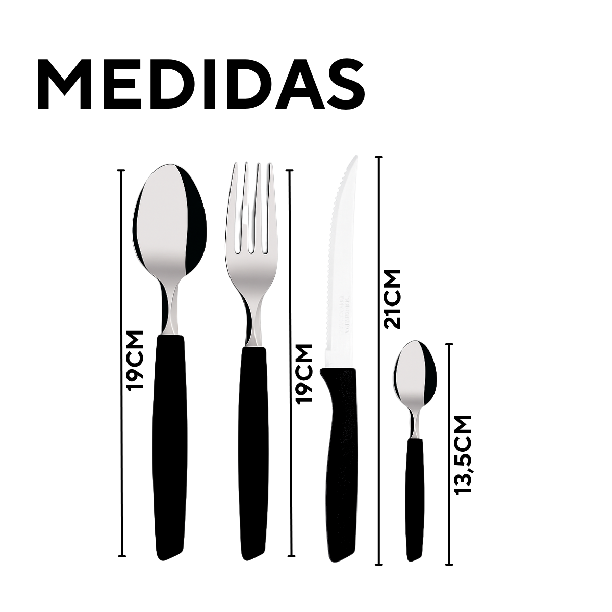 Conjunto talher 24peças piemonte preto A Gourmet