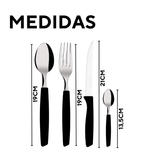 Conjunto talher 24peças piemonte preto A Gourmet