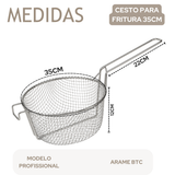 Cesto Peneira Para Frituras 35cm Arame