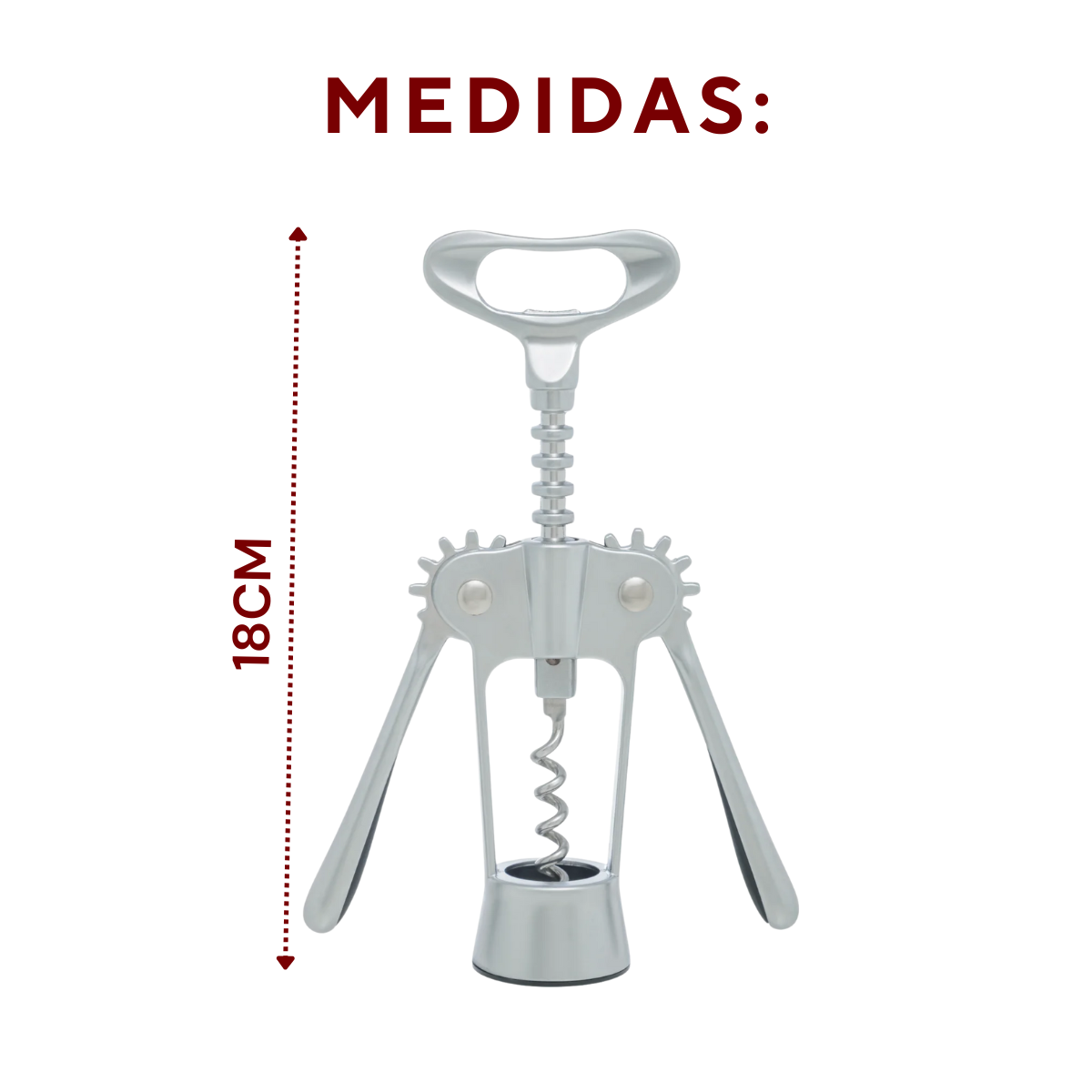 Saca Rolha 18cm Liga de Zinco Rojemac Saca Rolha
