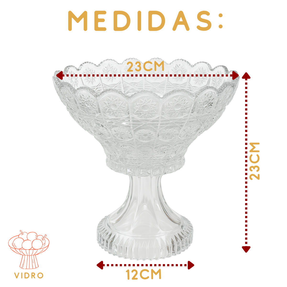 Bomboniere vidro com Pé Yagzi Bomboniere