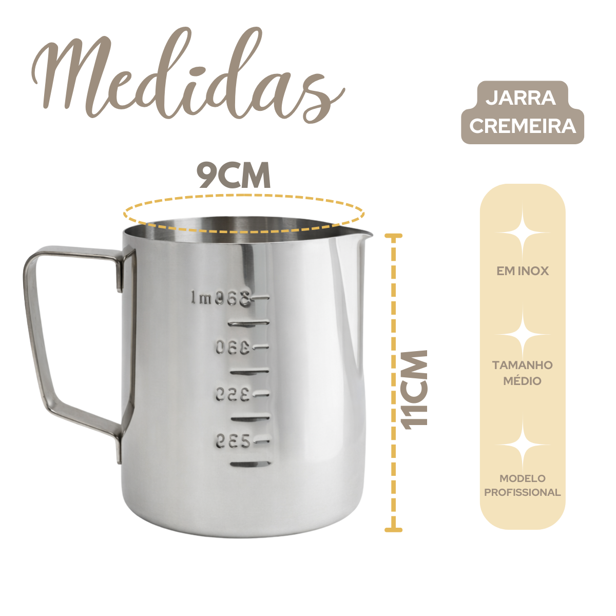 Jarra Cremeira Aço Inox 600ml