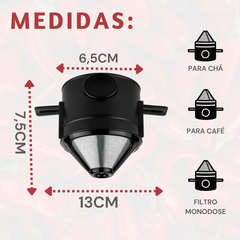 Mini coador café e chá