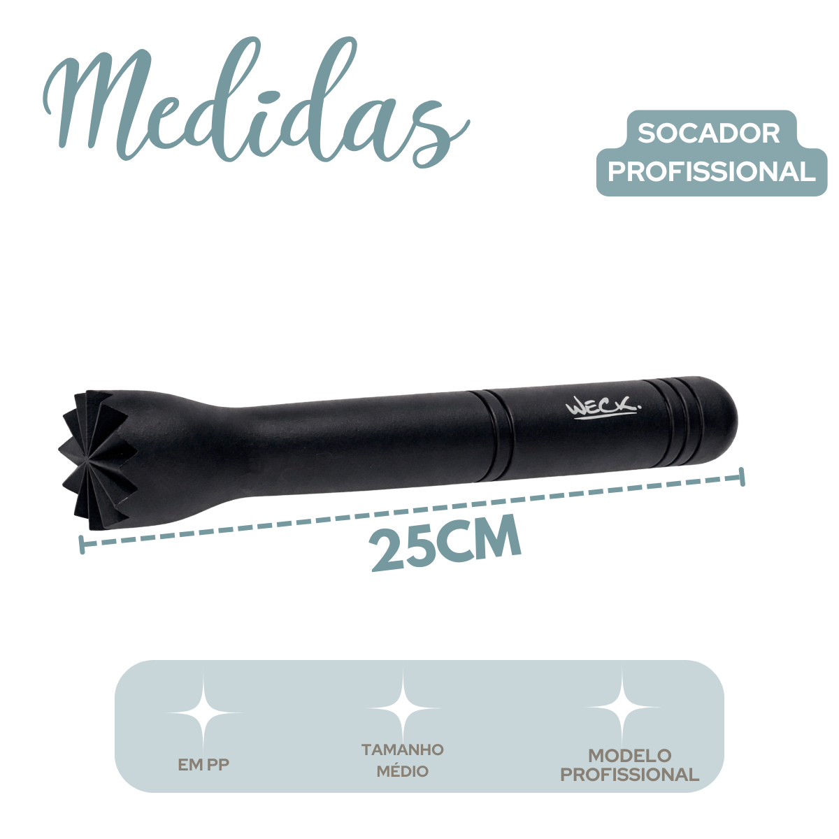 Macerador Socador Profissional 25cm