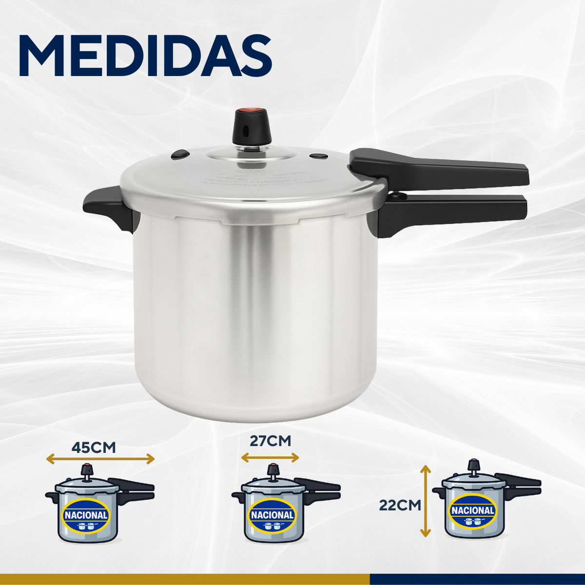 Panela pressão alumínio Polido 10litros