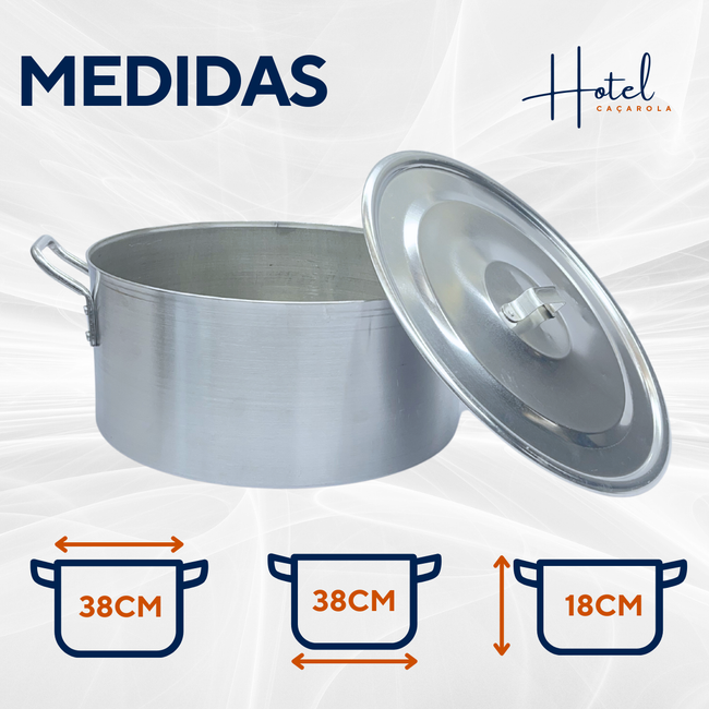 Caçarola Hotel Reta N38 Aluminio Main Image