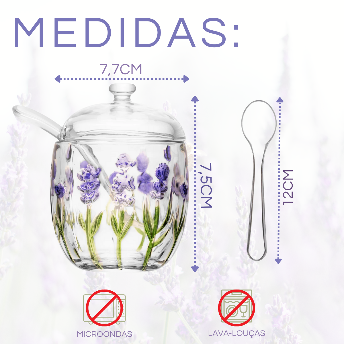 Açucareiro Lavanda vidro