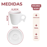 Xicara de Café Porcelana Cabo Bico 70ml