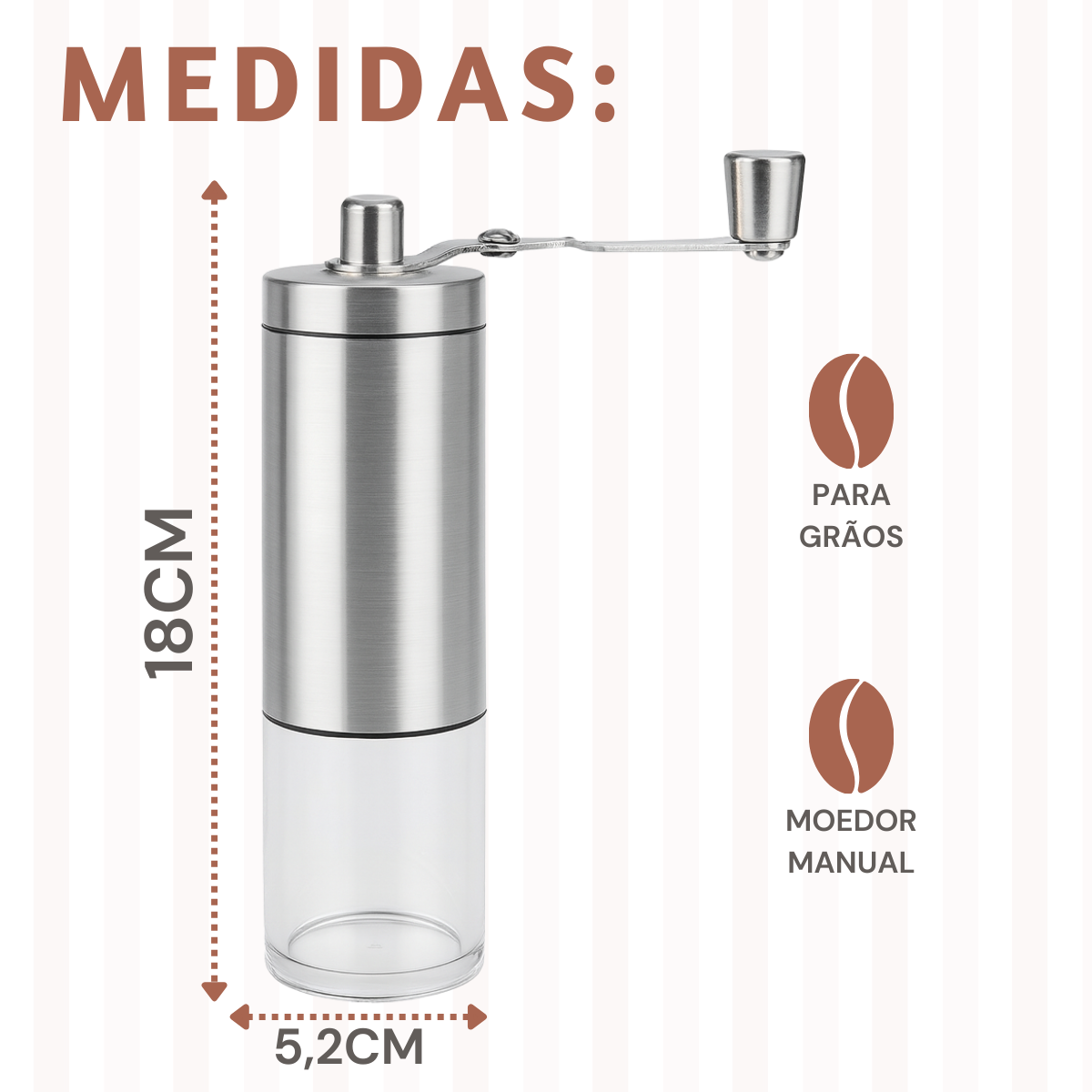 Moedor manual café Ajustável