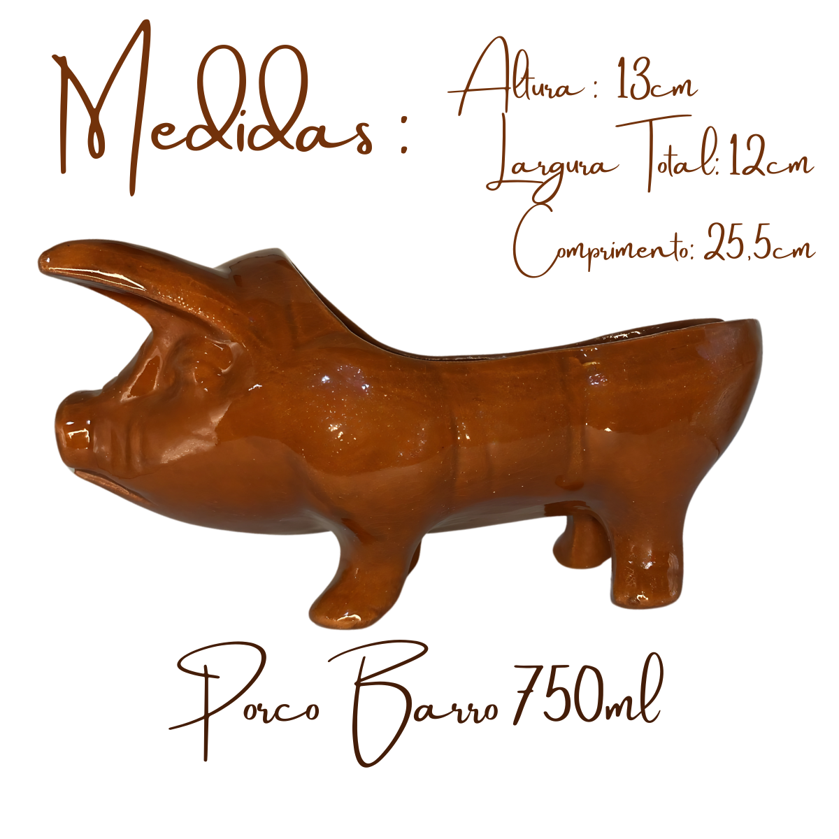 Tigela Porco Barro Pequeno 750ml - A Gourmet