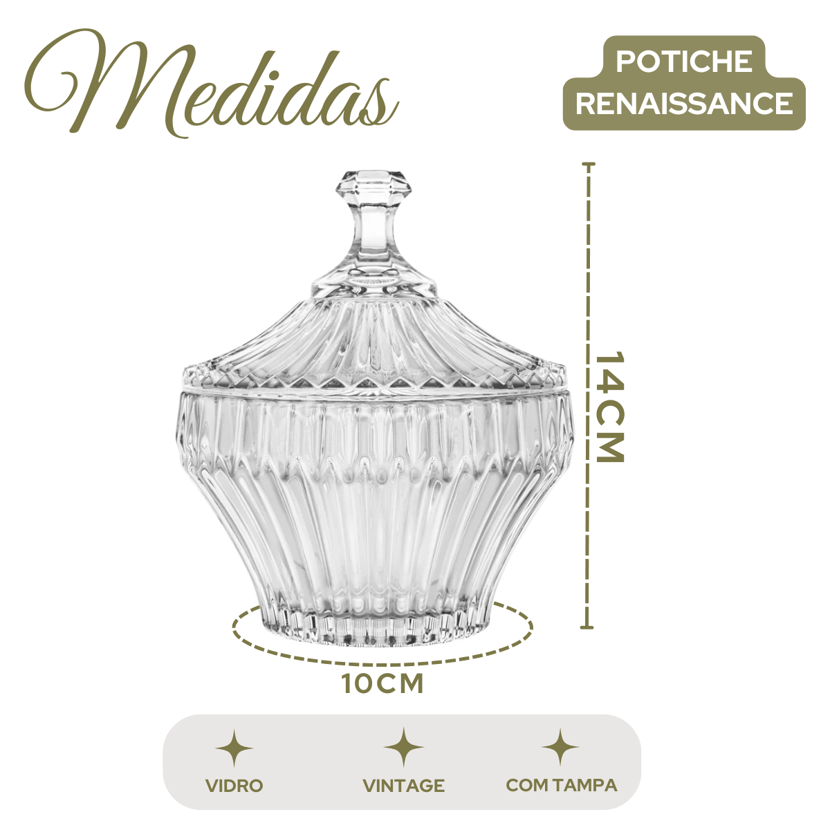 Potiche Renaissance Vidro
