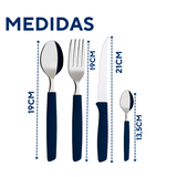 Faqueiro 24Peças com caixa Piemonte azul A Gourmet