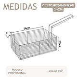 Cesto Retangular Arame Profissional 24X17