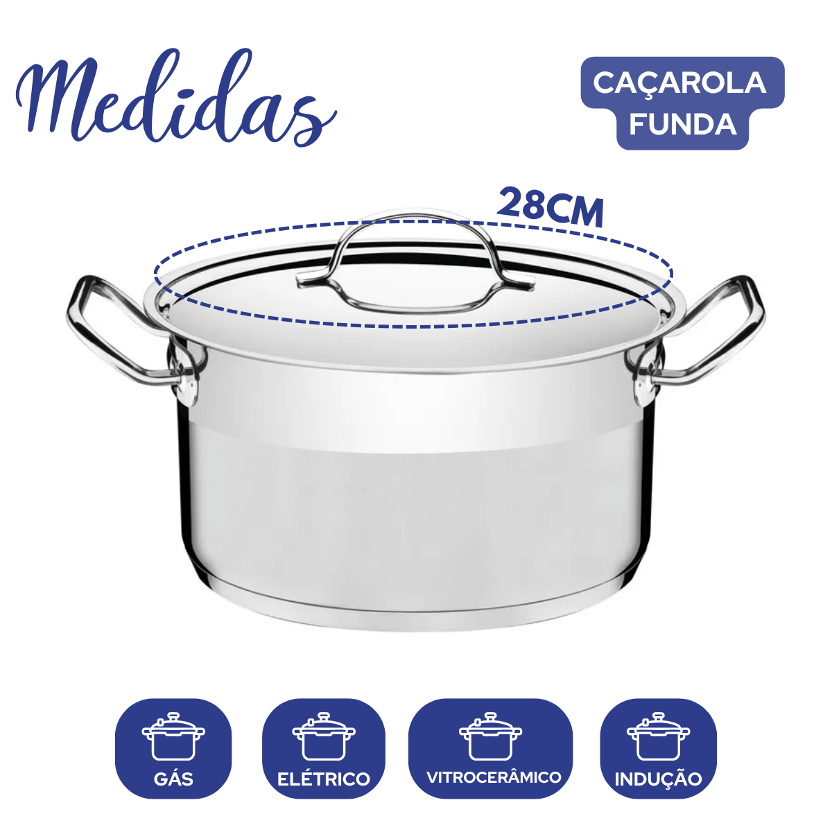 Caçarola Tramontina aço inox profissional