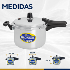 Panela pressão alumínio polido 4,5L