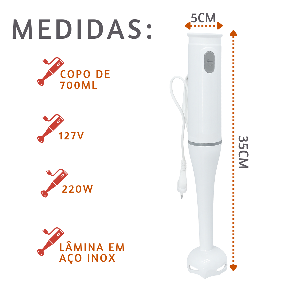 Mixer Elétrico 127V Com Copo