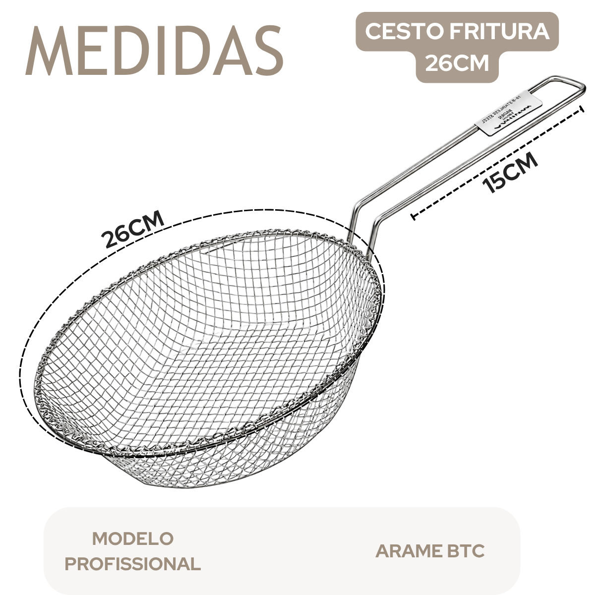 Cesto Fritura Aramado 26cm