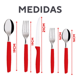 Faqueiro 30Peças Vermelho com Pote A Gourmet