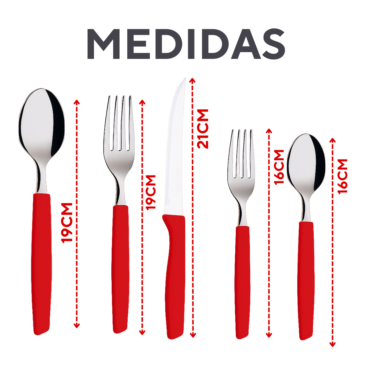 Faqueiro 30Peças Vermelho com Pote A Gourmet