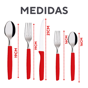 Faqueiro 30Peças Vermelho com Pote A Gourmet