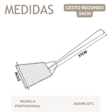 Escumadeira Retangulara Para Fritura Profissional Arame