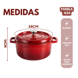 Panela Francesa Ferro Fundido 24 - Vermelha