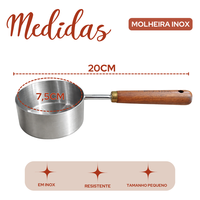 Copo Molheira Inox Cabo Madeira Main Image