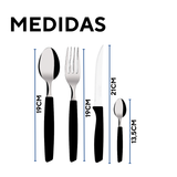 Conjunto 24 Peças Piemonte Preto A Gourmet
