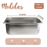 Cuba 1/1 200mm Inox 24,3Litros