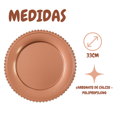 Sousplat Rose Gold 33cm Yagzi Sousplat