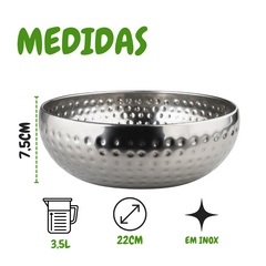 Tigela em aço inox martelado 3,5L Tuut Tigela