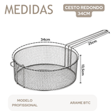 Cesto Redondo Para Fritura 34cm Arame Profissional