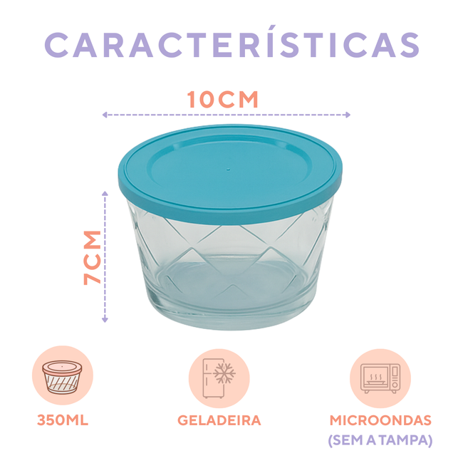 Tigela Vidro 350ml Tampa Sortida Main Image