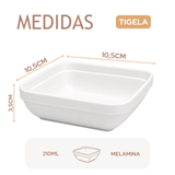 Tigela Quadrada Branca Melamina Bellagio 210ml