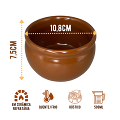 Cumbuca Cerâmica Barro 500ml Bela Porcelana
